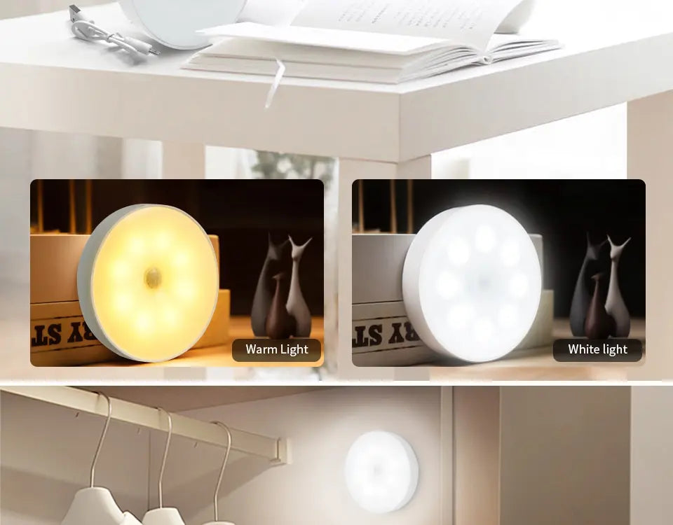 LED Under Cabinet Lights Motion Sensor Night Light Smart Lamp
