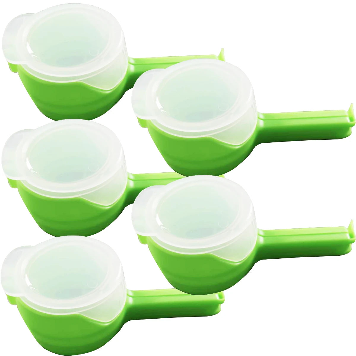 5PCS Sealer Clip With Pour Spouts Food Storage Bag Sealing Clips Plastic Cap Snack Candy Storage Fresh Clamp Kitchen Organizer