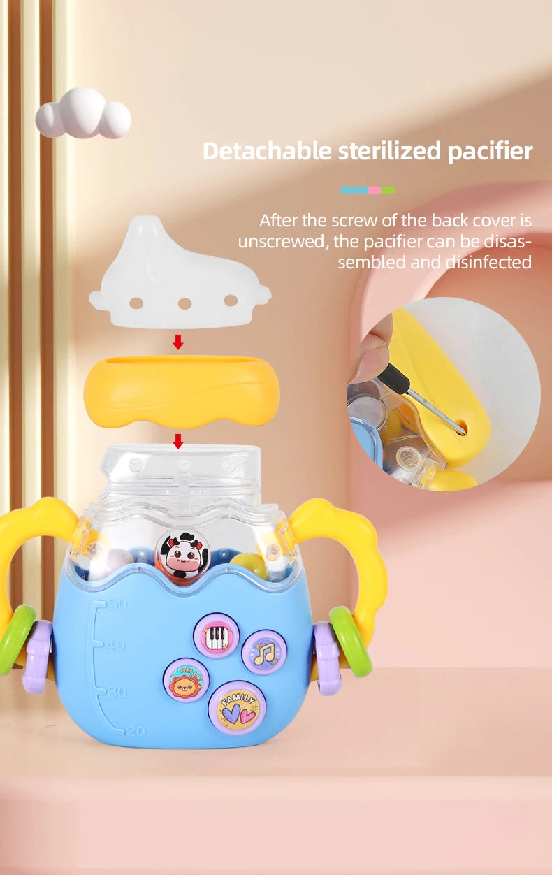 Baby Bottle Toy Education Early Education Music Rattle Can Bite Gums