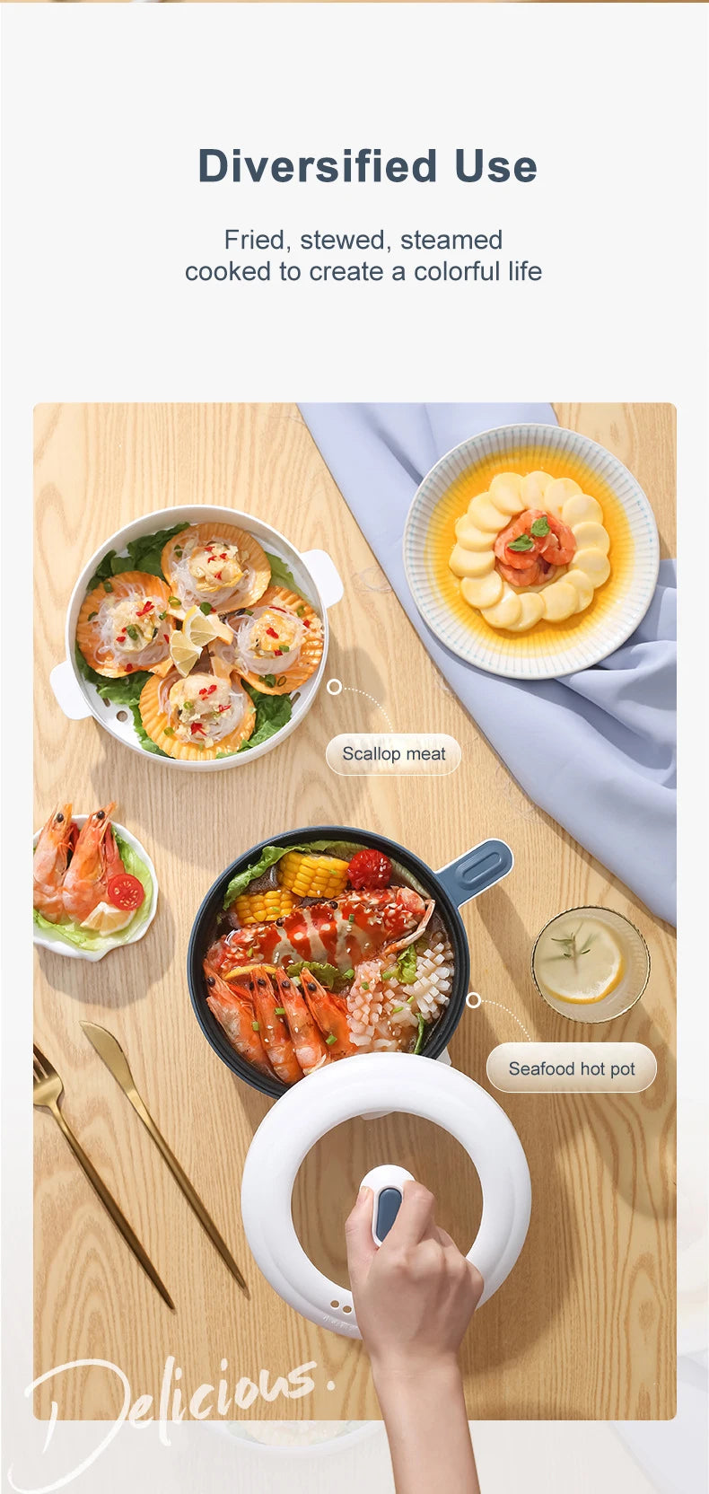 Mini Electric Rice Cooker Household Multicooker Steamer for Kitchen