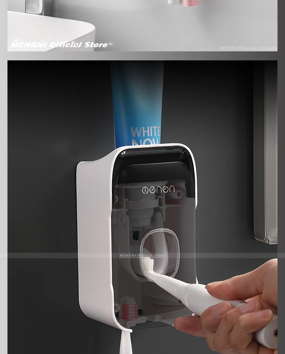 Automatic Toothpaste Dispenser Squeezer With Toothbrush Holder