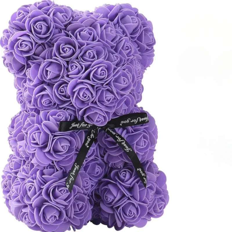 Artificial Flower Eternal Rose Teddy Bear for Gifts & Decorations