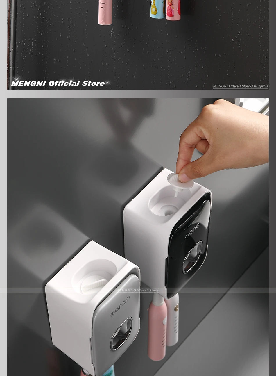 Automatic Toothpaste Dispenser Squeezer With Toothbrush Holder