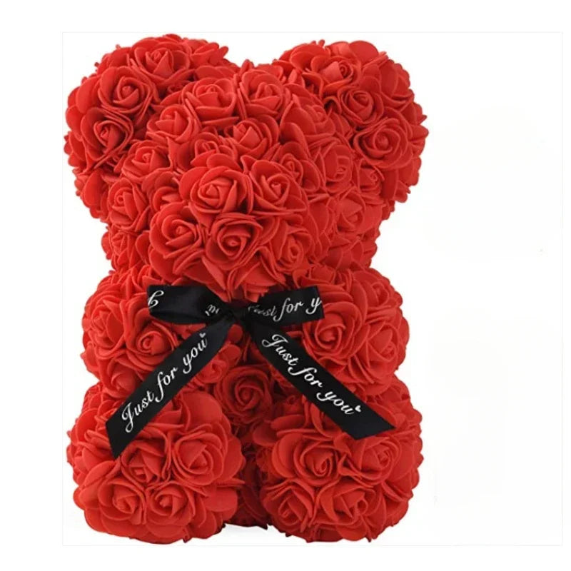 Artificial Flower Eternal Rose Teddy Bear for Gifts & Decorations