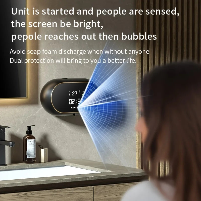 1pc Wall-mounted Automatic Soap Dispenser Large Capacity Touchless