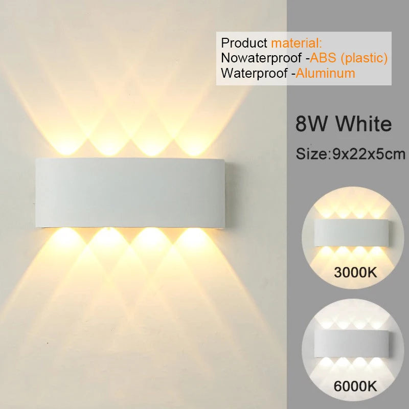 LED Wall Sconces Modern Indoor Outdoor Lamp, White Up Down Wall
