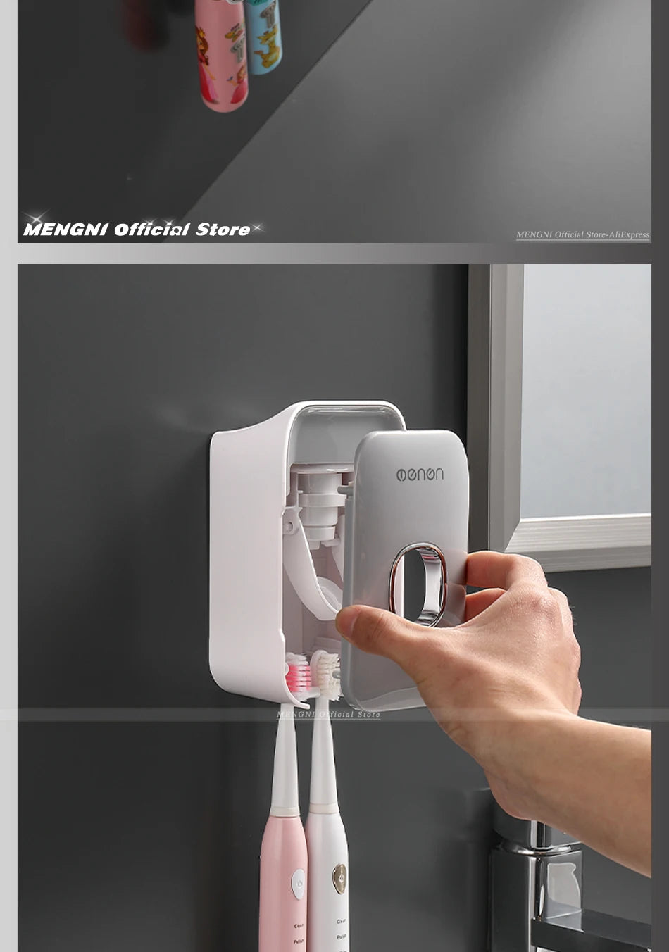 Automatic Toothpaste Dispenser Squeezer With Toothbrush Holder