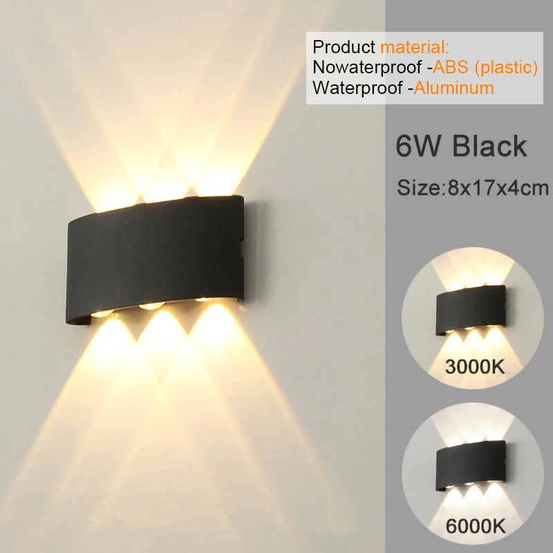 LED Wall Sconces Modern Indoor Outdoor Lamp, White Up Down Wall