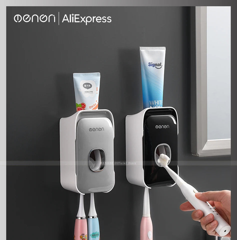 Automatic Toothpaste Dispenser Squeezer With Toothbrush Holder
