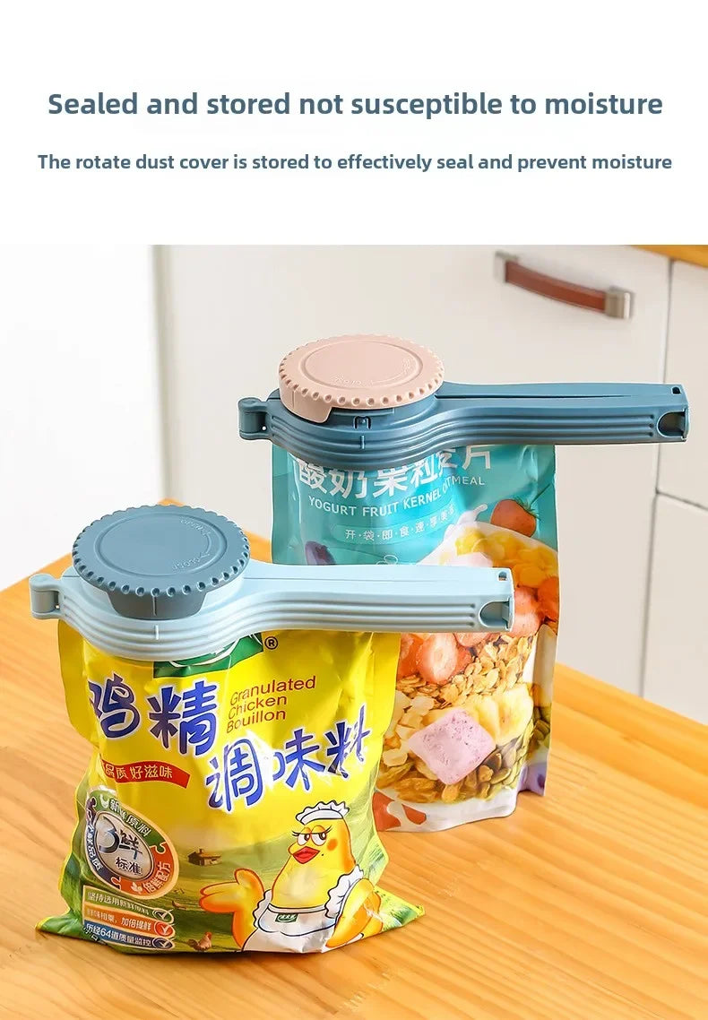 2pcs Food Storage Bag Sealing Clips Plastic Cap Sealer Clip with Pour Spouts Snack Candy Storage Keep Food Fresh Kitchen Gadgets