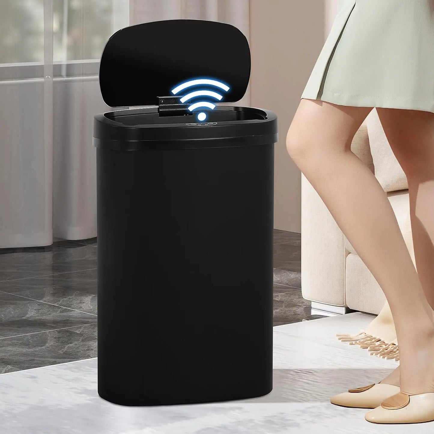 Kitchen Trash Can 50l Garbage Can Automatic Touch Free Garbage Bin