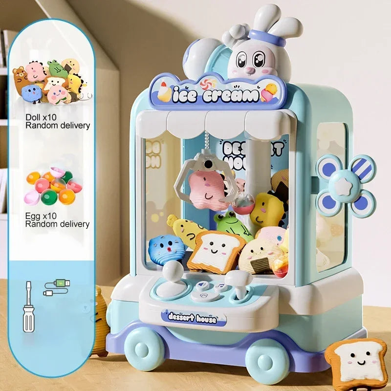 Doll Machine Kids Coin Operated Play Game Mini Claw Catch Toy