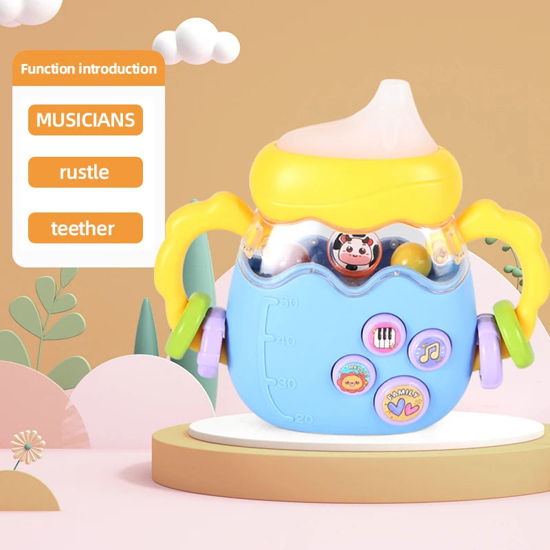 Baby Bottle Toy Education Early Education Music Rattle Can Bite Gums