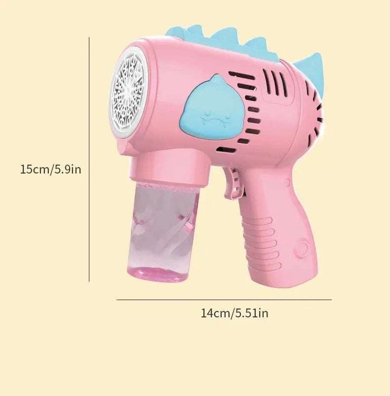 Kids Holes Electric Bubble Gun Automatic Soap Blower With Light