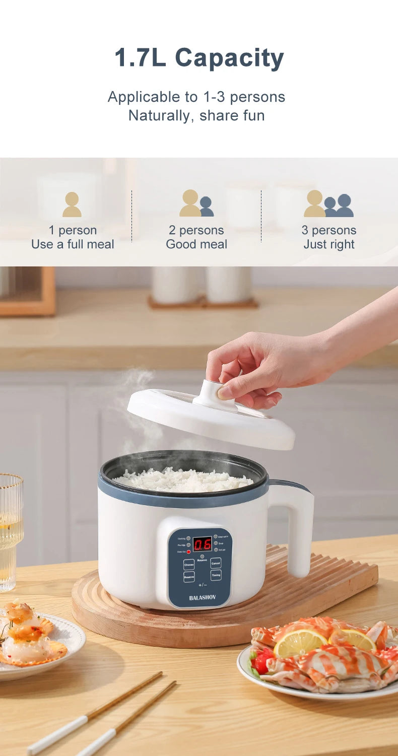 Mini Electric Rice Cooker Household Multicooker Steamer for Kitchen