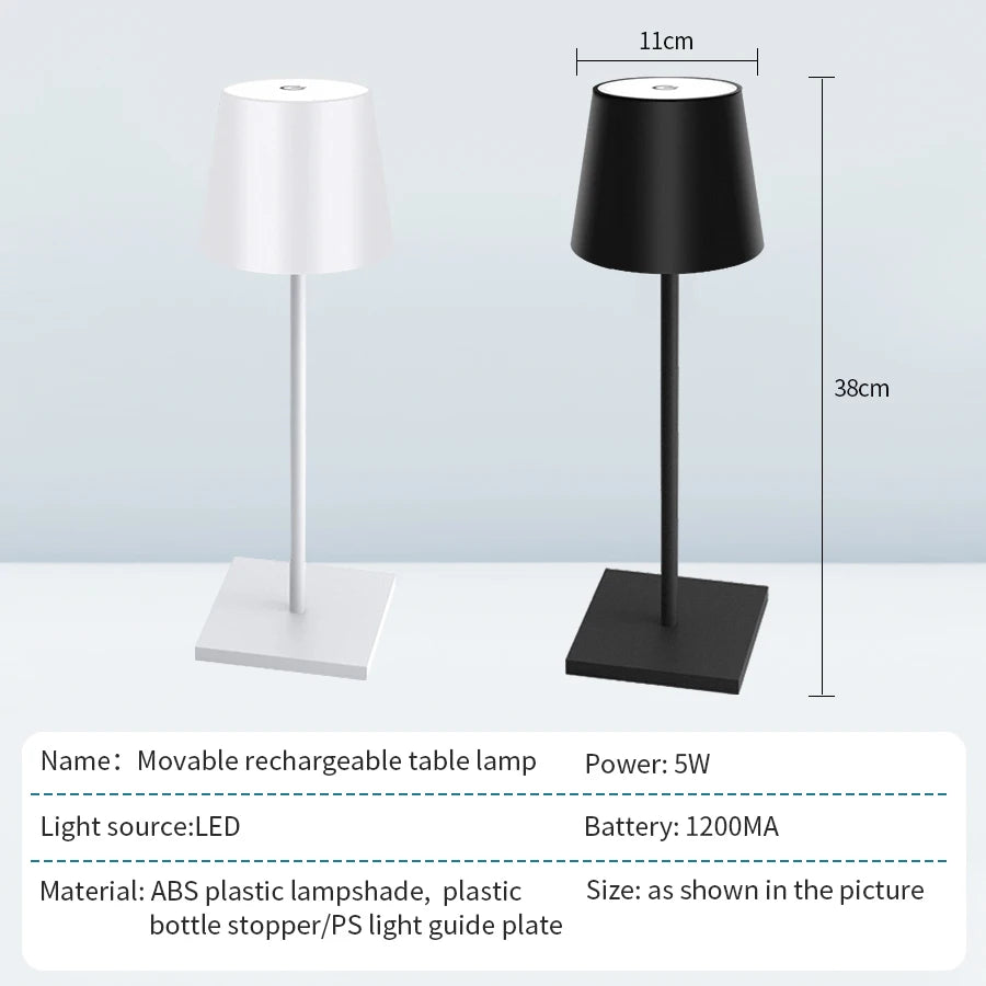 Rechargeable LED Table Lamp Touch Switch Creative Decorative