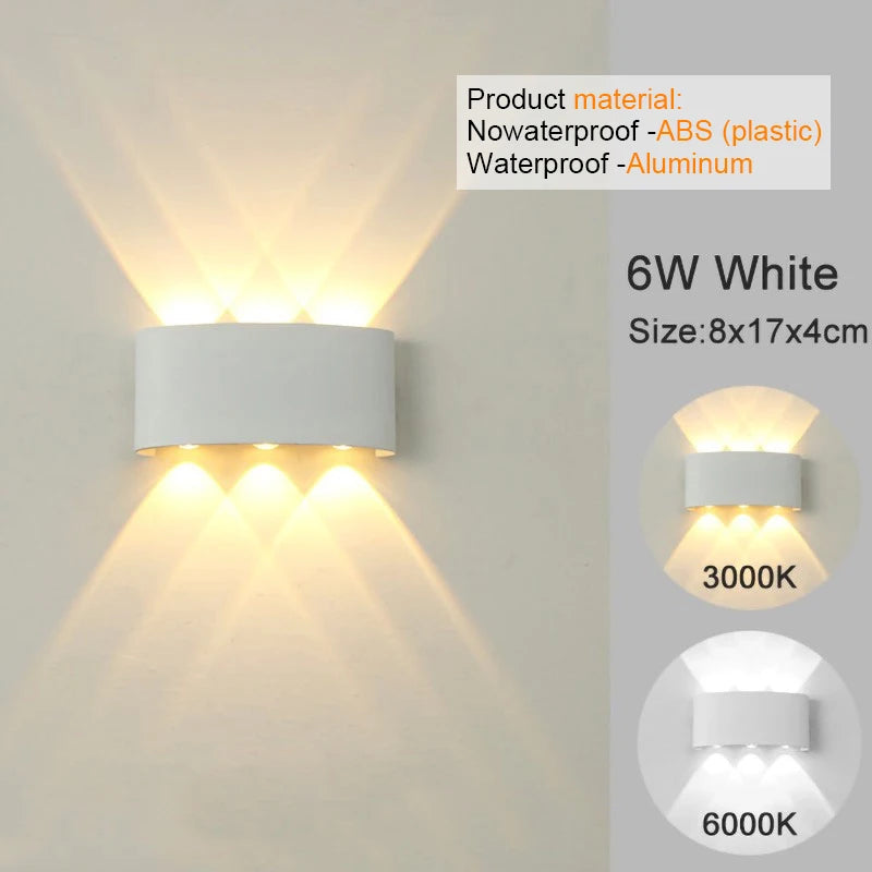 LED Wall Sconces Modern Indoor Outdoor Lamp, White Up Down Wall