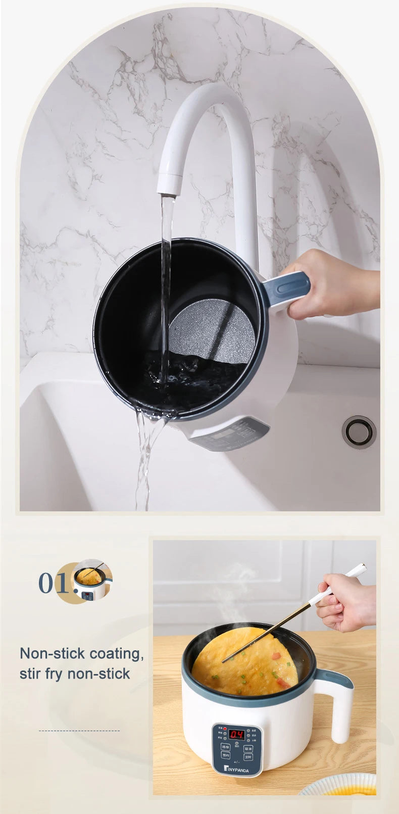 Mini Electric Rice Cooker Household Multicooker Steamer for Kitchen