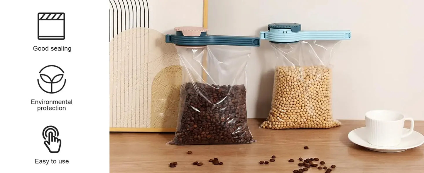 2pcs Food Storage Bag Sealing Clips Plastic Cap Sealer Clip with Pour Spouts Snack Candy Storage Keep Food Fresh Kitchen Gadgets