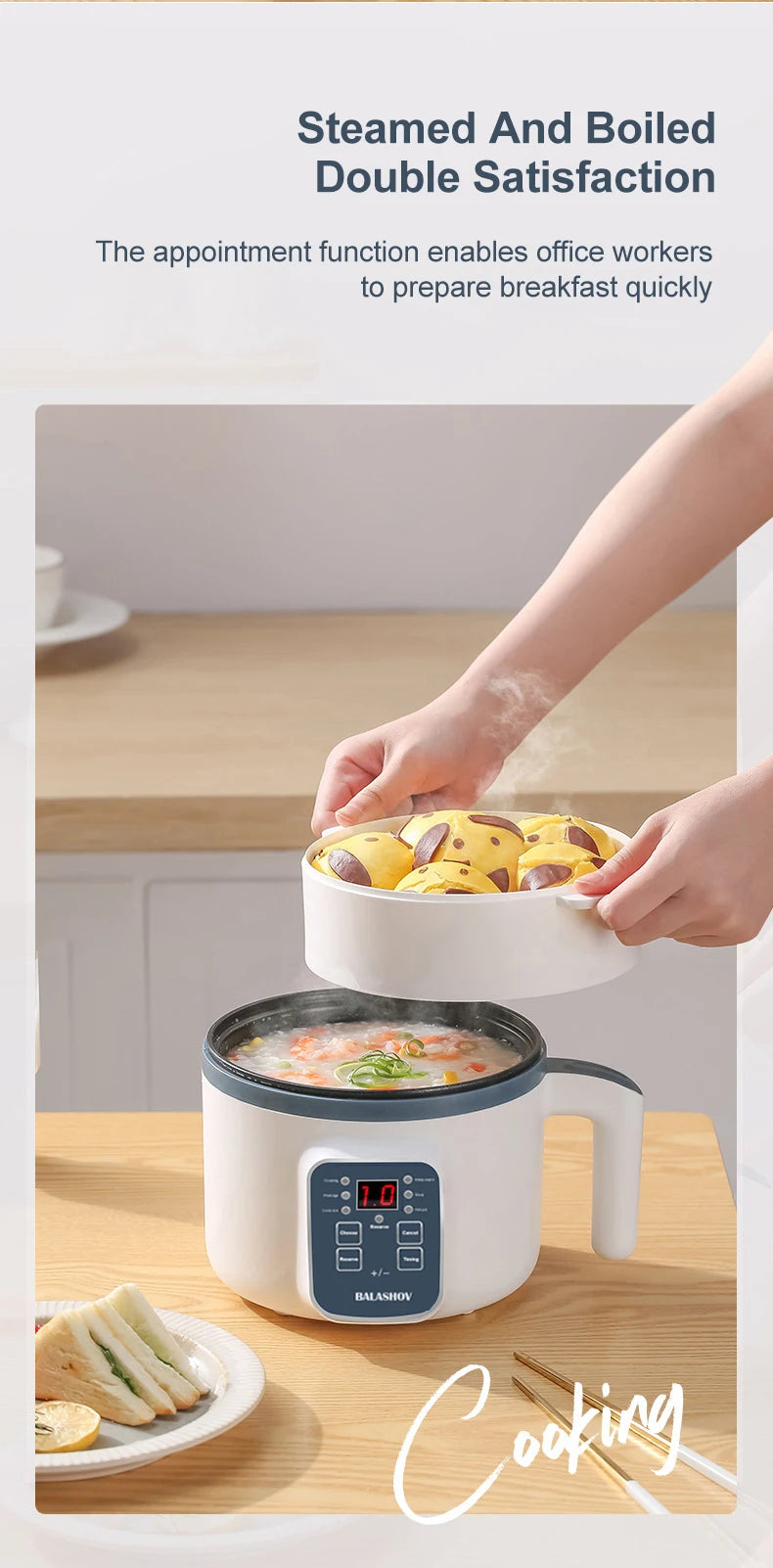 Mini Electric Rice Cooker Household Multicooker Steamer for Kitchen