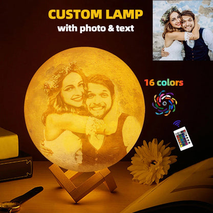 Printing Moon Lamp Customized Photo Text Night Light USB Rechargeable
