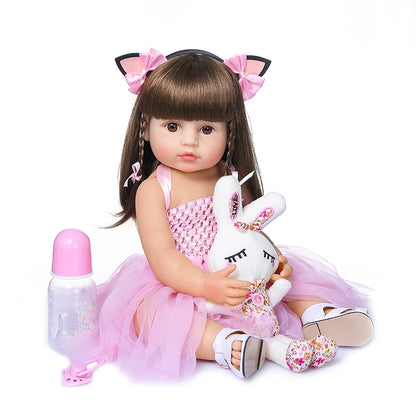 Full Body Soft Silicone Popular Sweet Face Reborn Toddler Baby Girl Doll
