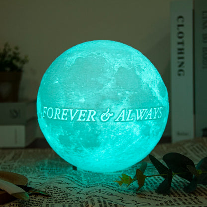 Printing Moon Lamp Customized Photo Text Night Light USB Rechargeable