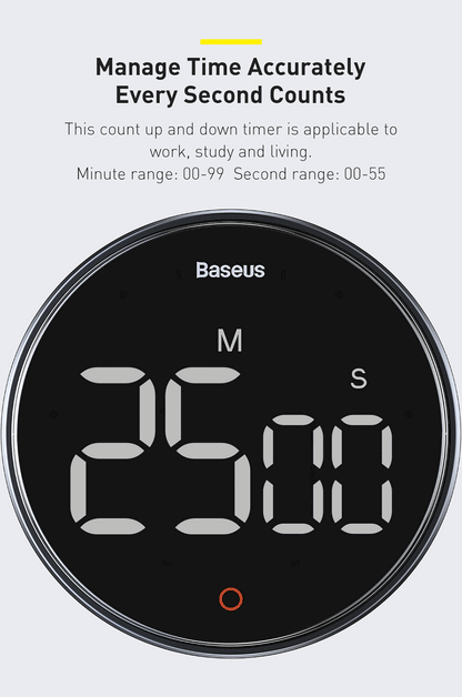 Baseus Digital Kitchen Timer Magnetic Countdown Alarm Clock