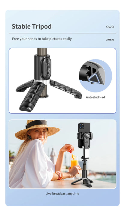 360 Rotation Following Shooting Mode Gimbal Stabilizer Selfie Stick