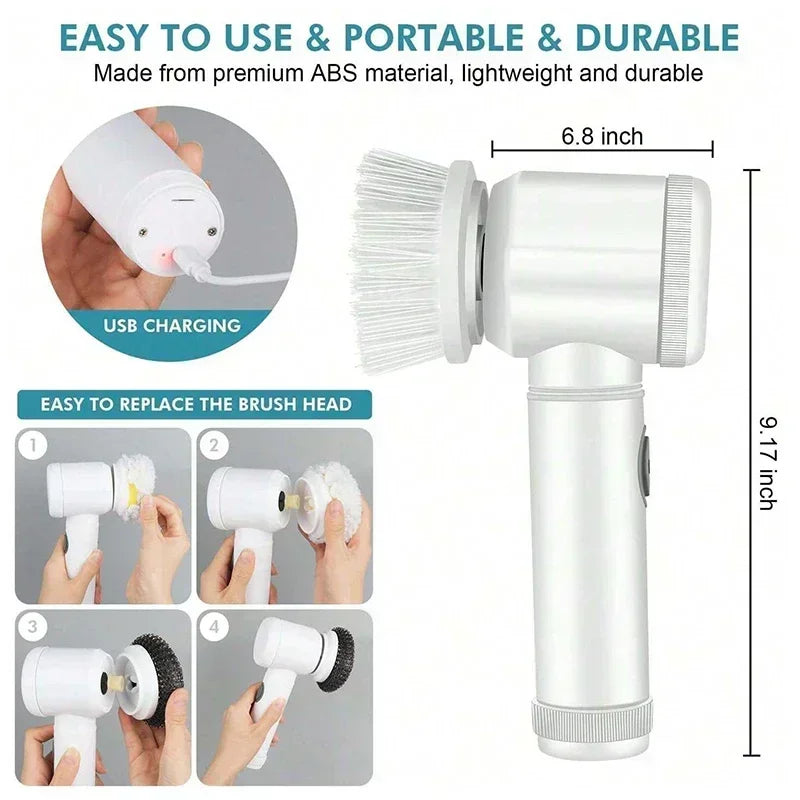 Electric Spin Scrubber, Bathroom Cordless Cleaning Brush