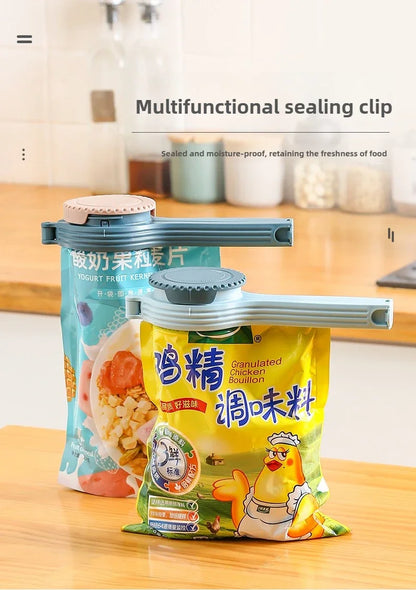 2pcs Food Storage Bag Sealing Clips Plastic Cap Sealer Clip with Pour Spouts Snack Candy Storage Keep Food Fresh Kitchen Gadgets