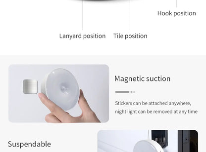 LED Under Cabinet Lights Motion Sensor Night Light Smart Lamp