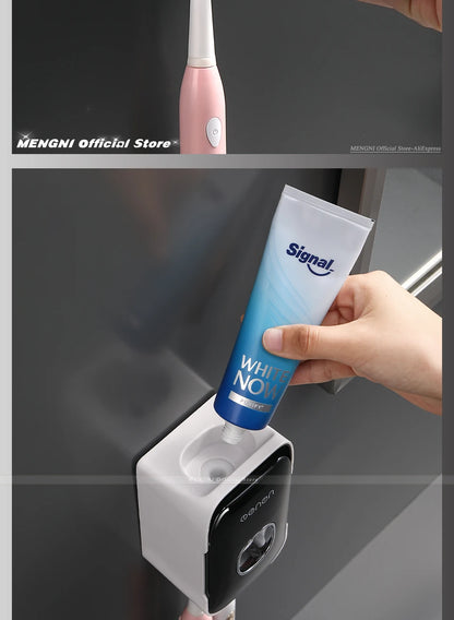 Automatic Toothpaste Dispenser Squeezer With Toothbrush Holder