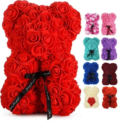 Artificial Flower Eternal Rose Teddy Bear for Gifts & Decorations