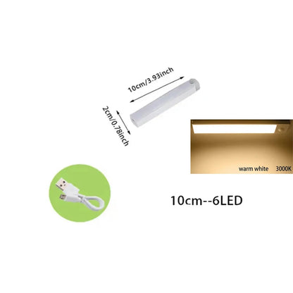 PIR Motion Sensor LED Under Cabinet Lamp Dimmable Rechargeable