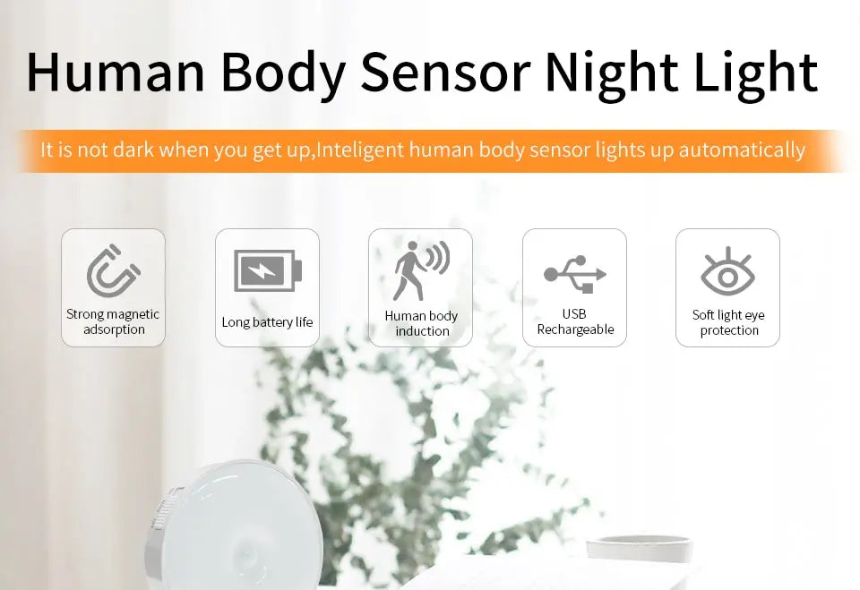 LED Under Cabinet Lights Motion Sensor Night Light Smart Lamp