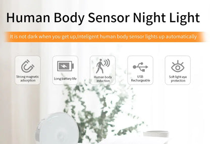 LED Under Cabinet Lights Motion Sensor Night Light Smart Lamp
