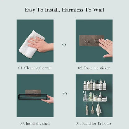 Toilet Storage Rack Bathroom Shelf No-Drill Corner Shelf