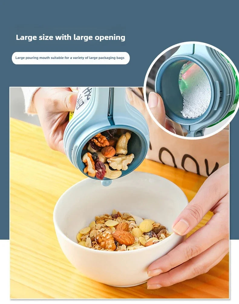 2pcs Food Storage Bag Sealing Clips Plastic Cap Sealer Clip with Pour Spouts Snack Candy Storage Keep Food Fresh Kitchen Gadgets