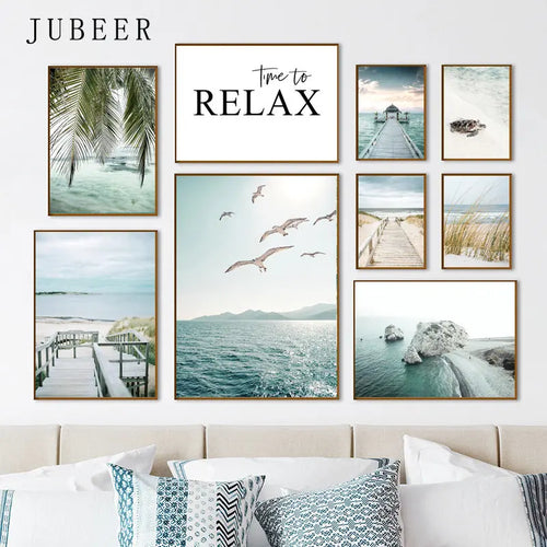 Beach Sea Ocean Poster Wall Art Canvas Painting Home Decoration
