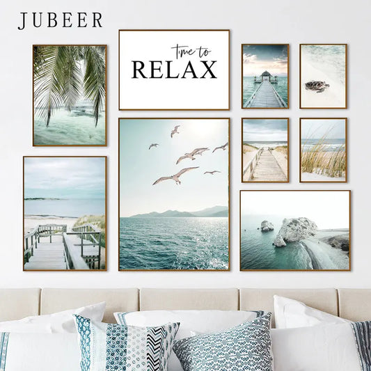 Beach Sea Ocean Poster Wall Art Canvas Painting Home Decoration
