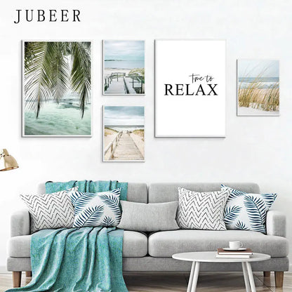 Beach Sea Ocean Poster Wall Art Canvas Painting Home Decoration