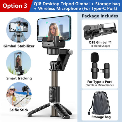 360 Rotation Following Shooting Mode Gimbal Stabilizer Selfie Stick