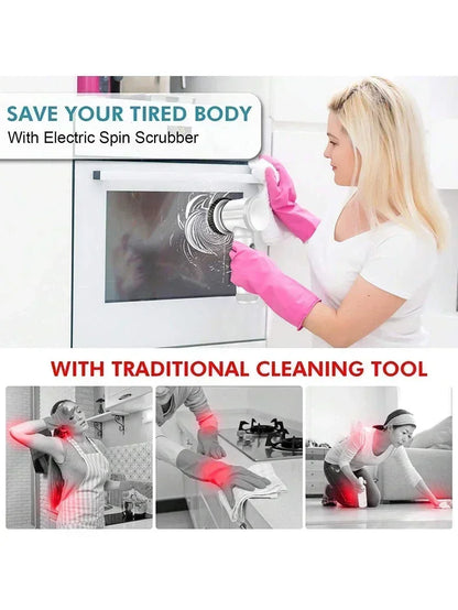 Electric Spin Scrubber, Bathroom Cordless Cleaning Brush
