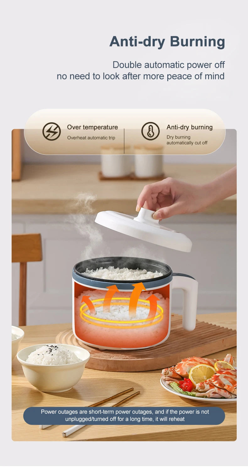 Mini Electric Rice Cooker Household Multicooker Steamer for Kitchen