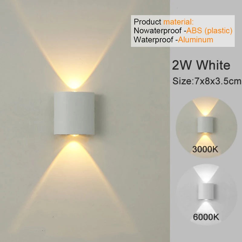 LED Wall Sconces Modern Indoor Outdoor Lamp, White Up Down Wall