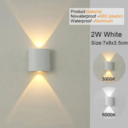 LED Wall Sconces Modern Indoor Outdoor Lamp, White Up Down Wall
