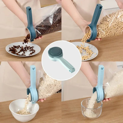 2pcs Food Storage Bag Sealing Clips Plastic Cap Sealer Clip with Pour Spouts Snack Candy Storage Keep Food Fresh Kitchen Gadgets