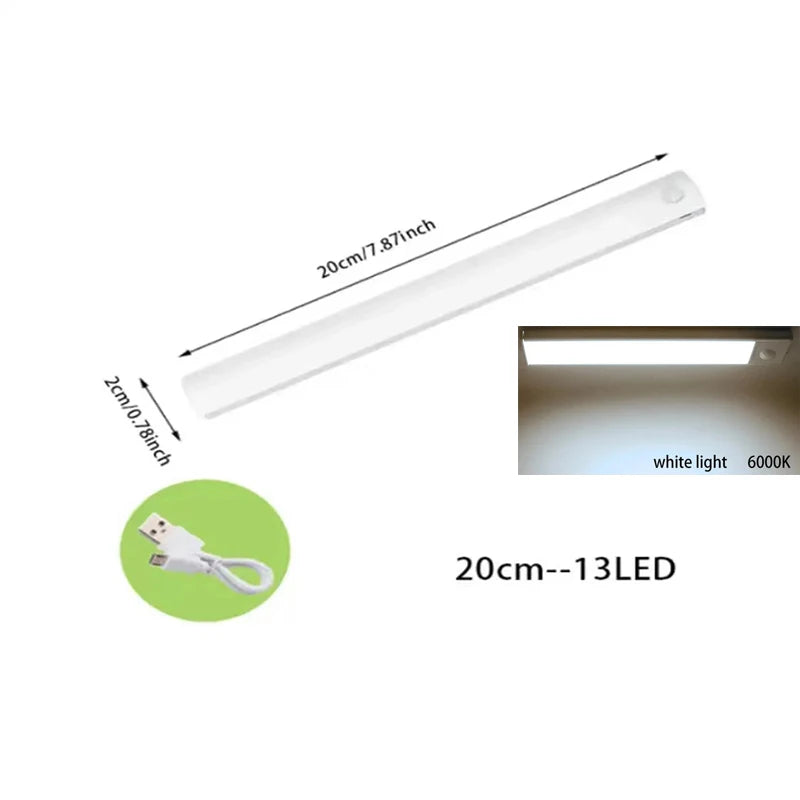 PIR Motion Sensor LED Under Cabinet Lamp Dimmable Rechargeable