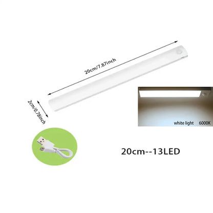PIR Motion Sensor LED Under Cabinet Lamp Dimmable Rechargeable